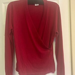 CAbi Red Wrap Cardigan Sweater